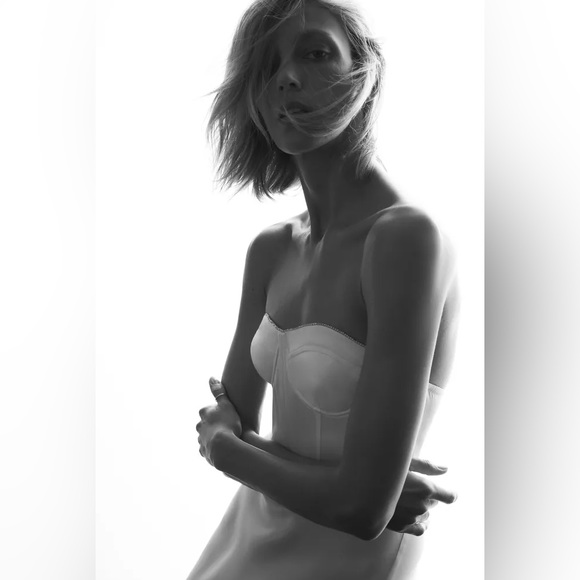 Zara dress midi satin wedding corset rhinestone party shower bridal cocktail - Picture 11 of 16